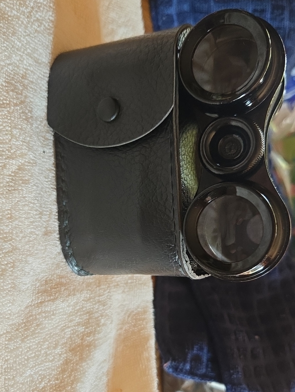 Black Compact Opera Glasses with Carrying Case